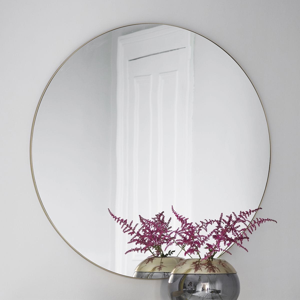 Bodhi Mirrors Chartridge Round Mirror Champagne W1000 x D20 x H1000mm House of Isabella UK