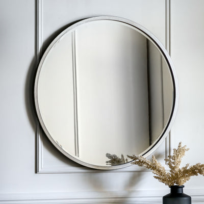 Bodhi Mirrors Chichester Round Mirror Antique Silver House of Isabella UK