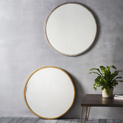 Bodhi Mirrors Chichester Round Mirror Antique Silver House of Isabella UK