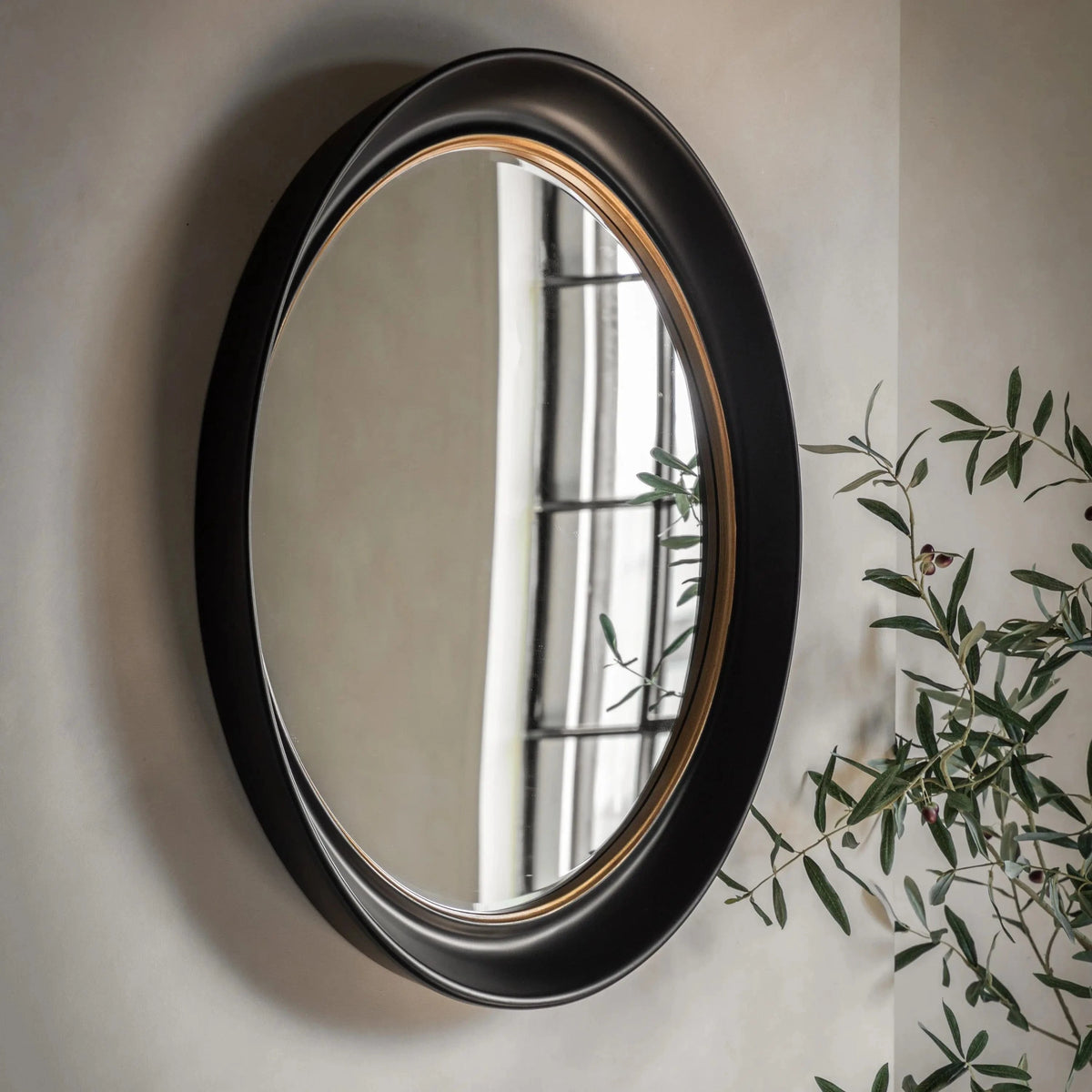Bodhi Mirrors Fiddock Mirror Black and Gold House of Isabella UK