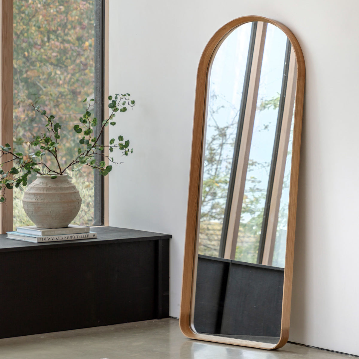 Bodhi Mirrors Helsinki Arch Leaner Mirror Oak House of Isabella UK