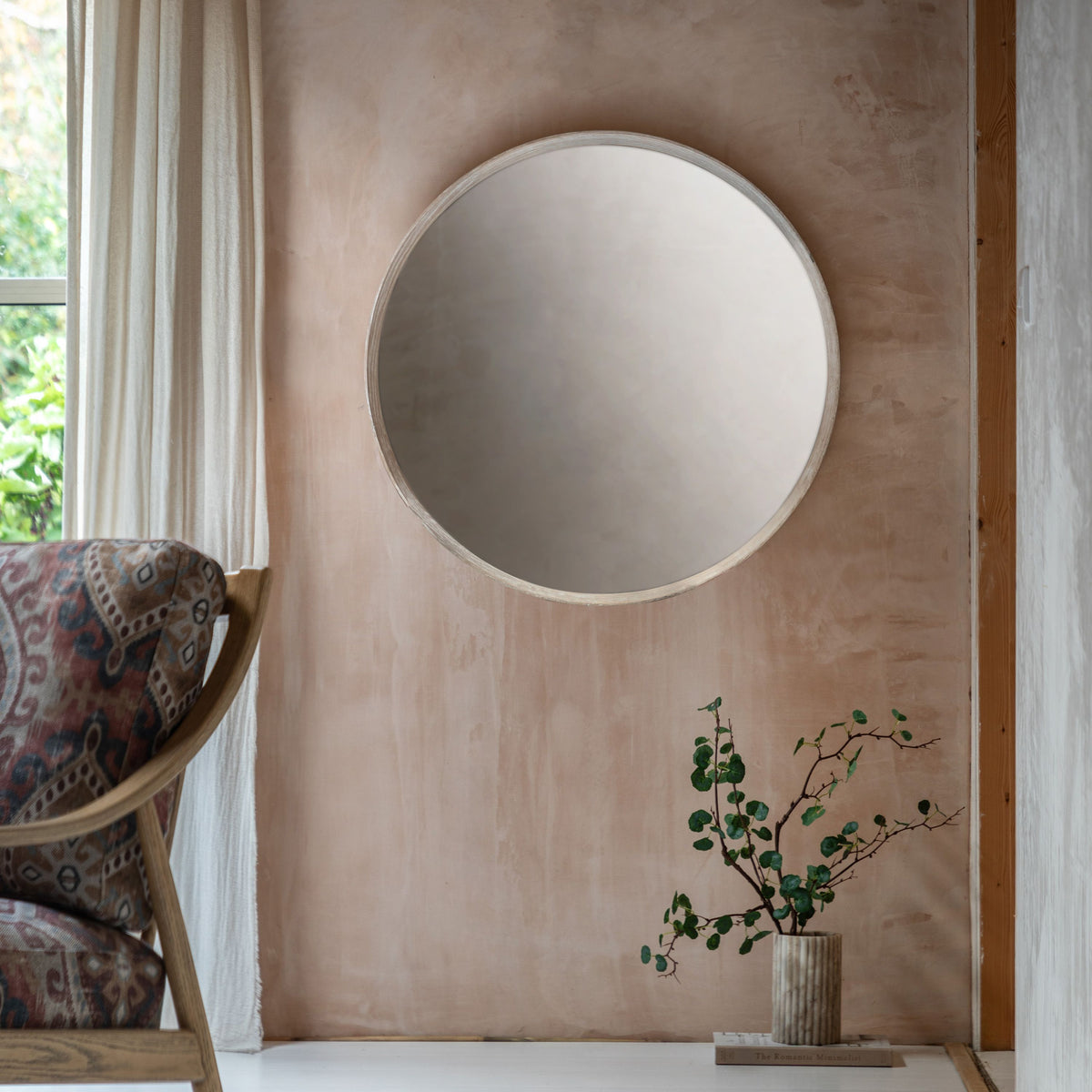 Bodhi Mirrors Helsinki Round Mirror Washed Oak House of Isabella UK