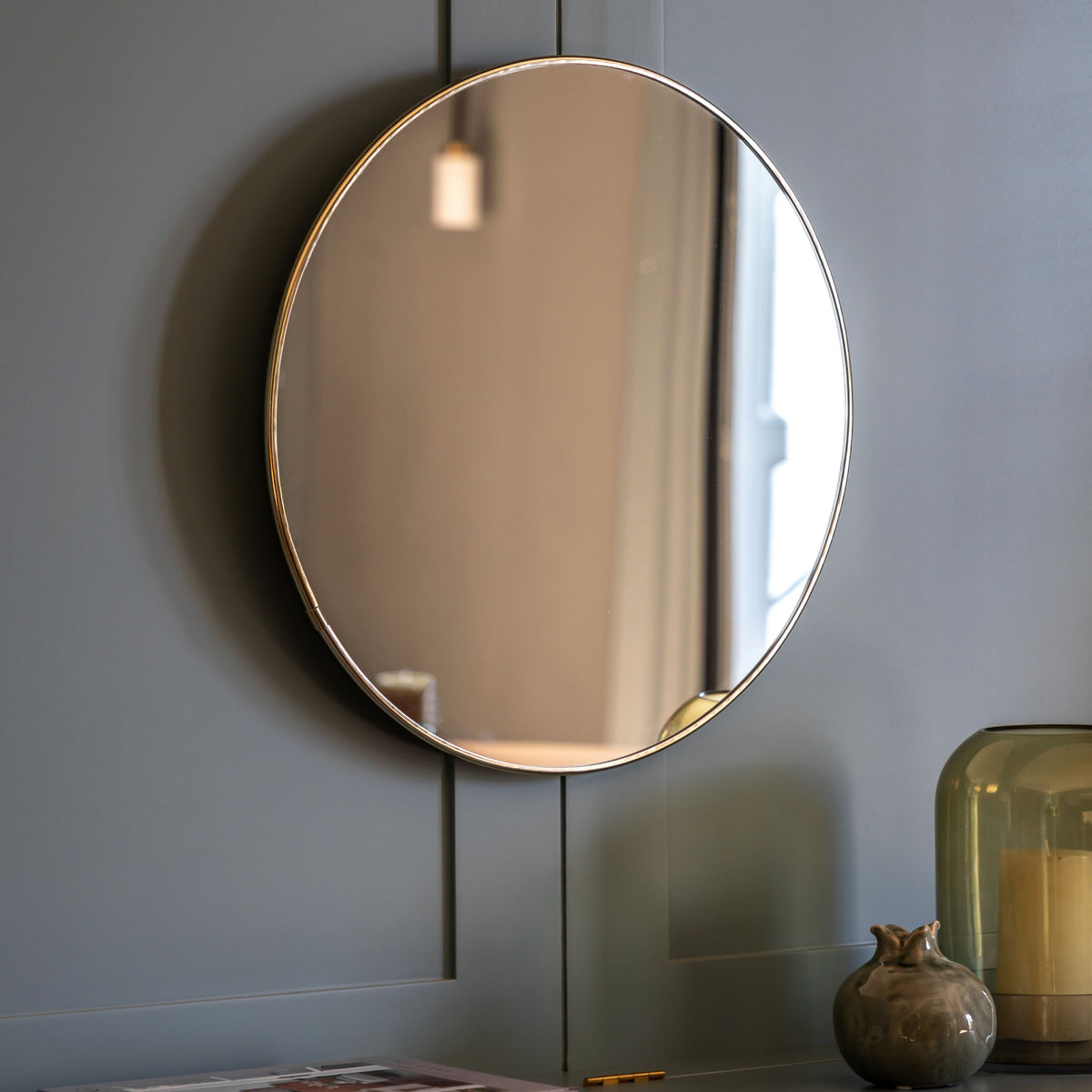 Bodhi Mirrors Highline Round Mirror Brass Small House of Isabella UK