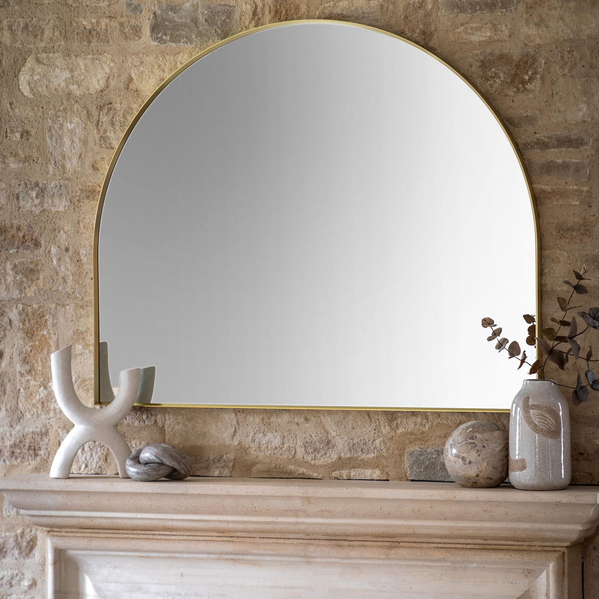 Bodhi Mirrors Holdon Overmantle Mirror Gold House of Isabella UK
