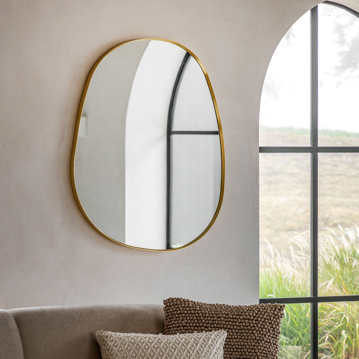 Bodhi Mirrors Holdon Pebble Mirror Gold Large House of Isabella UK