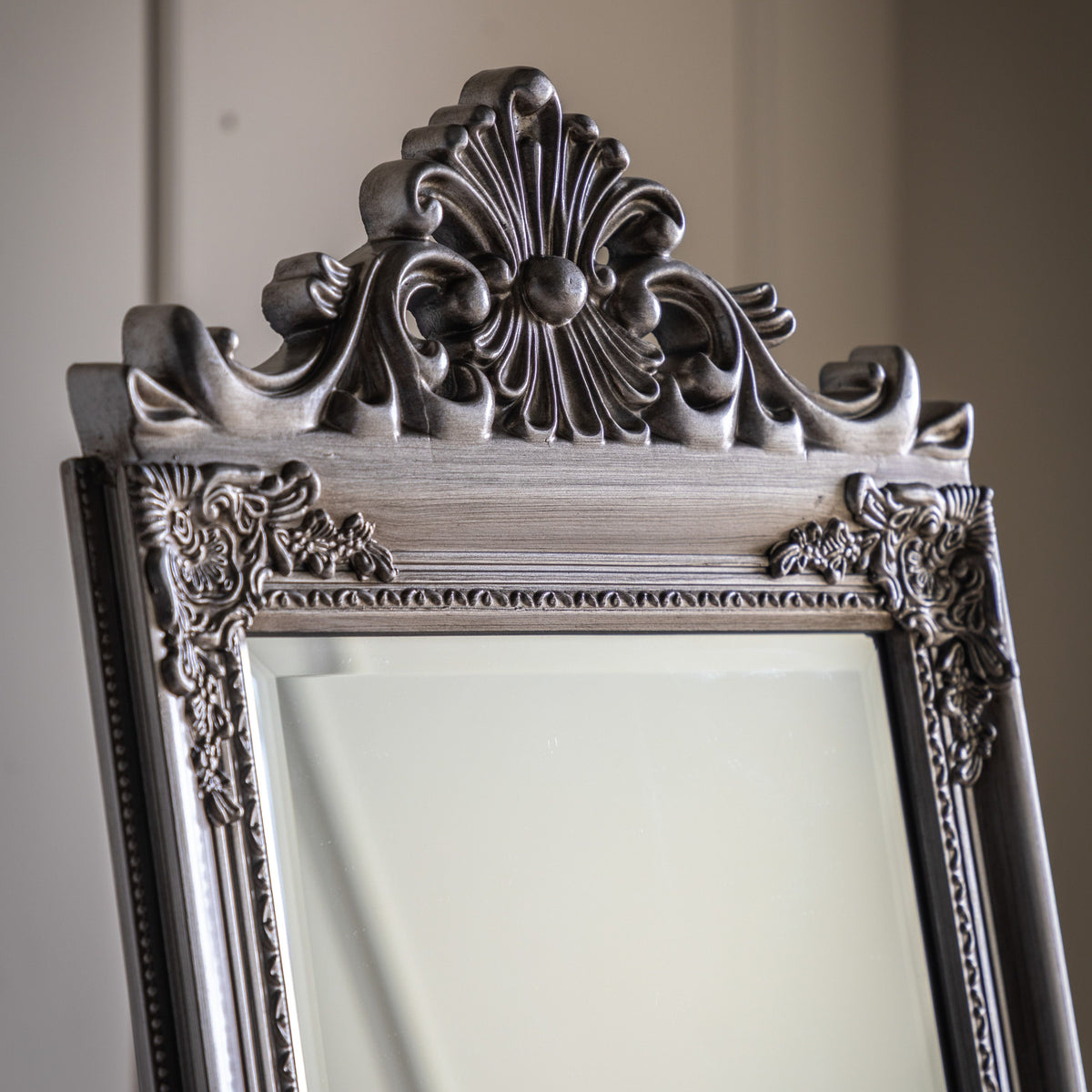 Bodhi Mirrors Lambeth Wood Cheval Mirror Silver House of Isabella UK