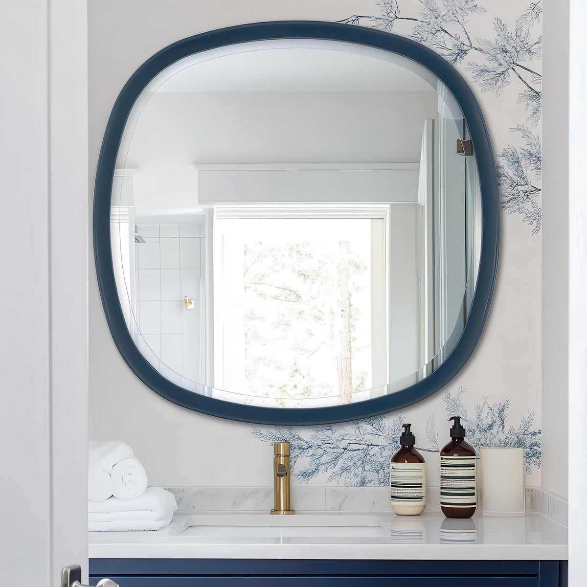 Bodhi Mirrors Padstow Mirror Navy House of Isabella UK