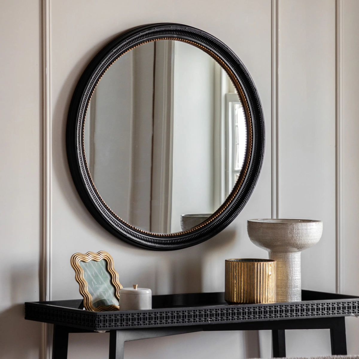 Bodhi Mirrors Pisa Round Mirror Black House of Isabella UK