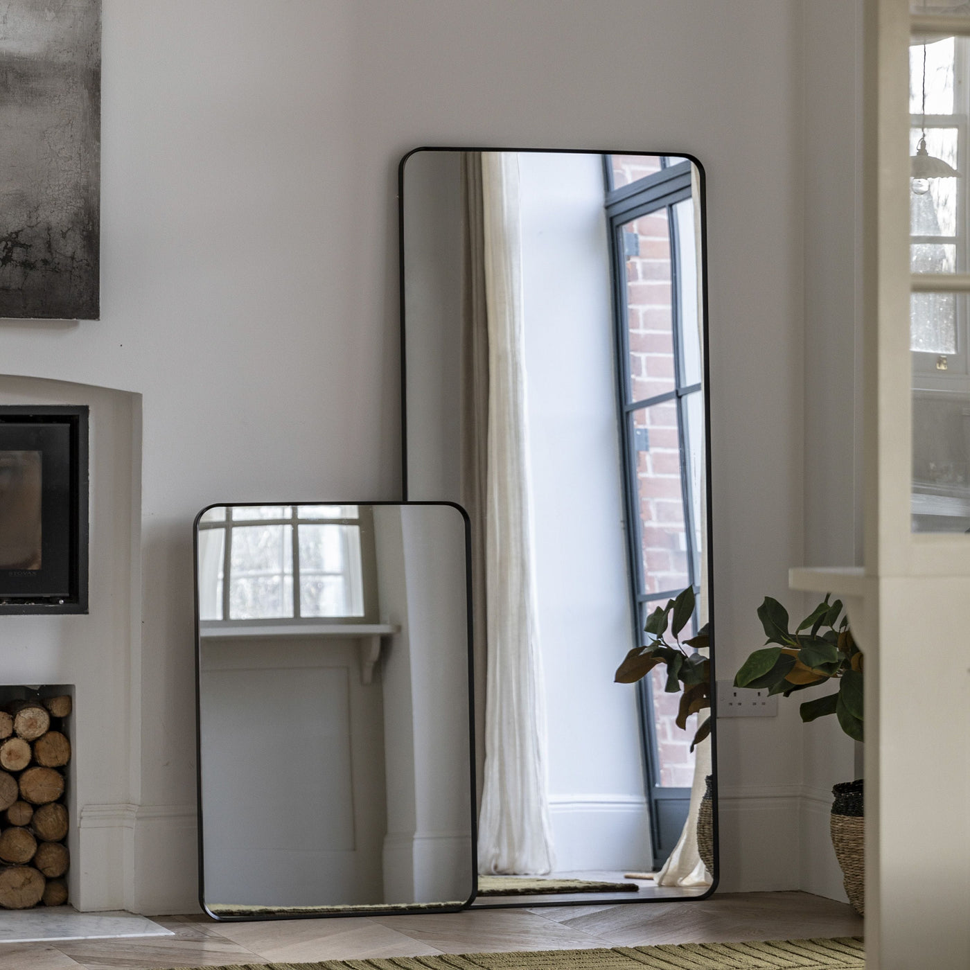 Bodhi Mirrors Tahlia Leaner Mirror Black 700x35x1700 House of Isabella UK