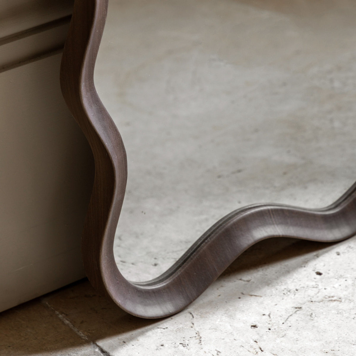 Bodhi Mirrors Wiggle Leaner Mirror Walnut House of Isabella UK