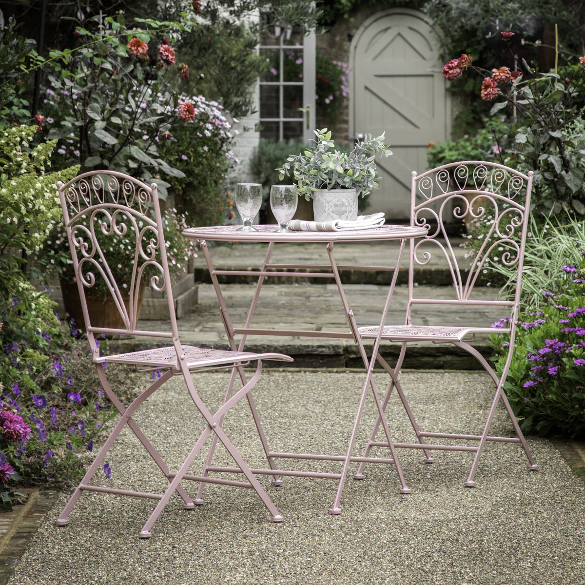 Bedford 2 Seater Bistro Set - Coral.