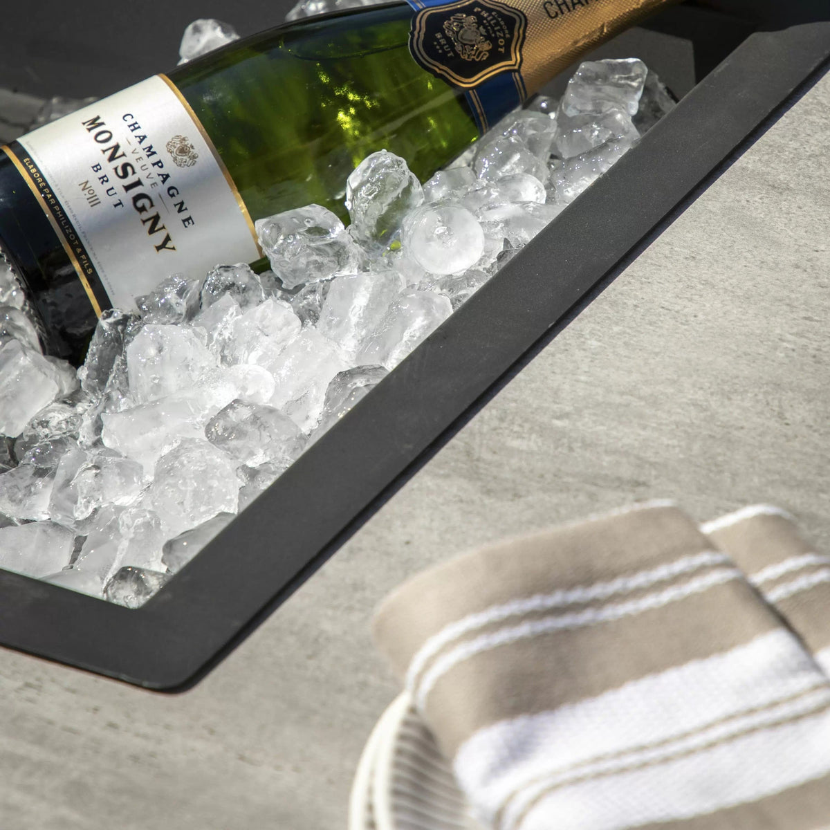 Holton Corner Square Dining Set with Fire Pit.