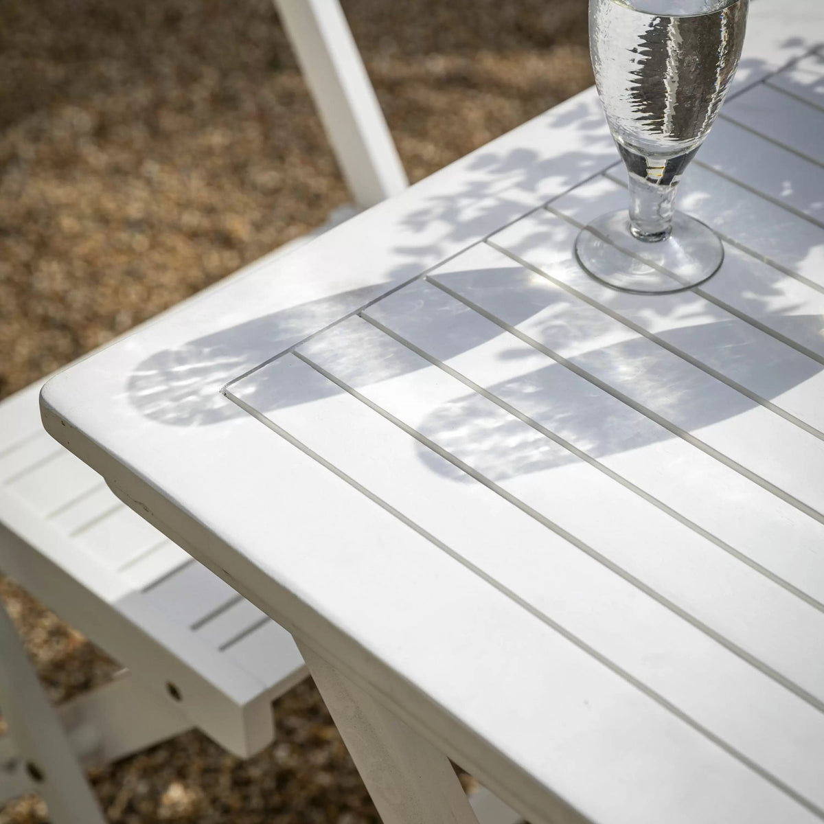 Lindos White Foldaway Dining Set.