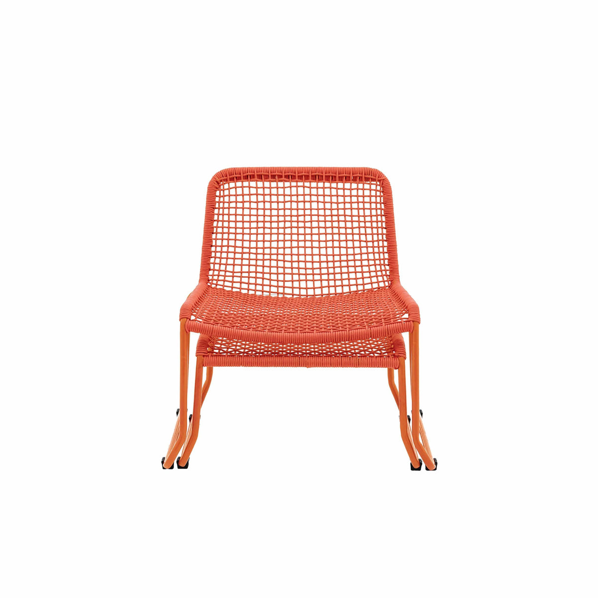 Sassano Lounge Chair with Footstool Orange.