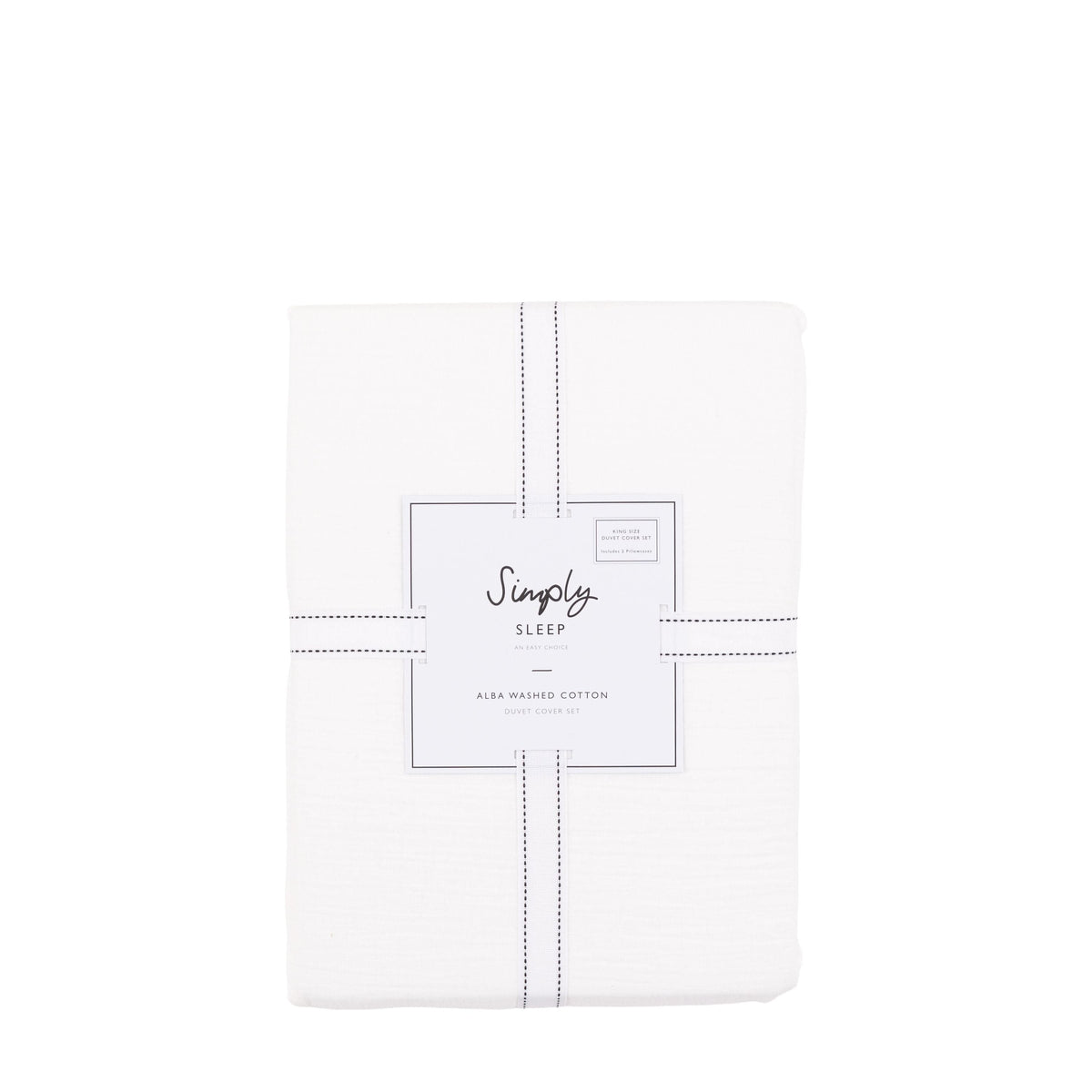 Bodhi Sleeping Alba Washed Cotton Quilt Cover Set White Single House of Isabella UK