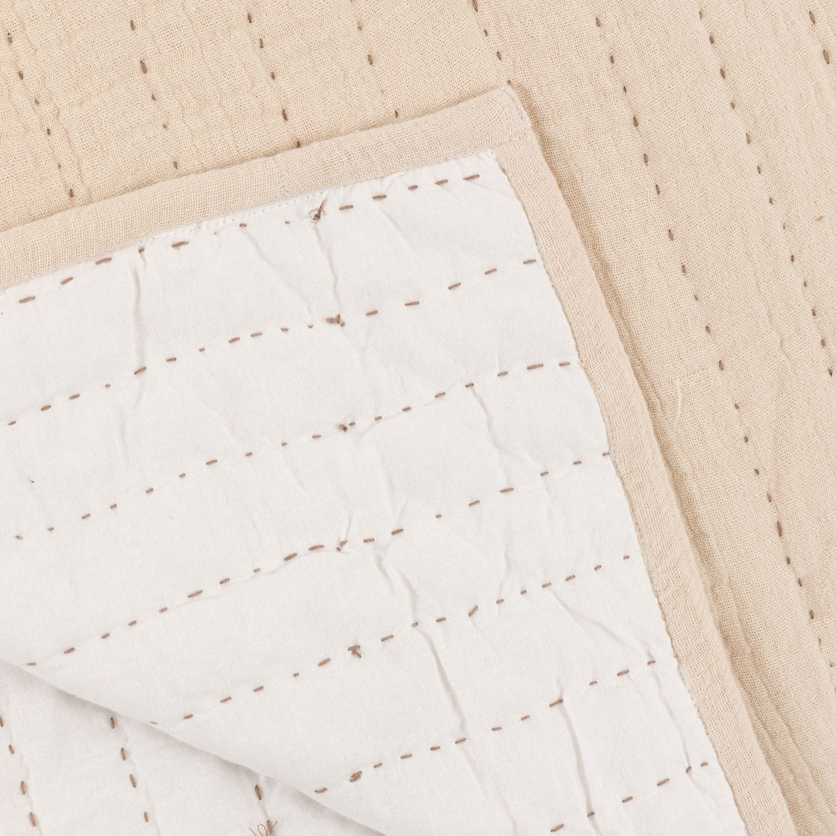 Bodhi Sleeping Alcove Gauze Bedspread Taupe House of Isabella UK