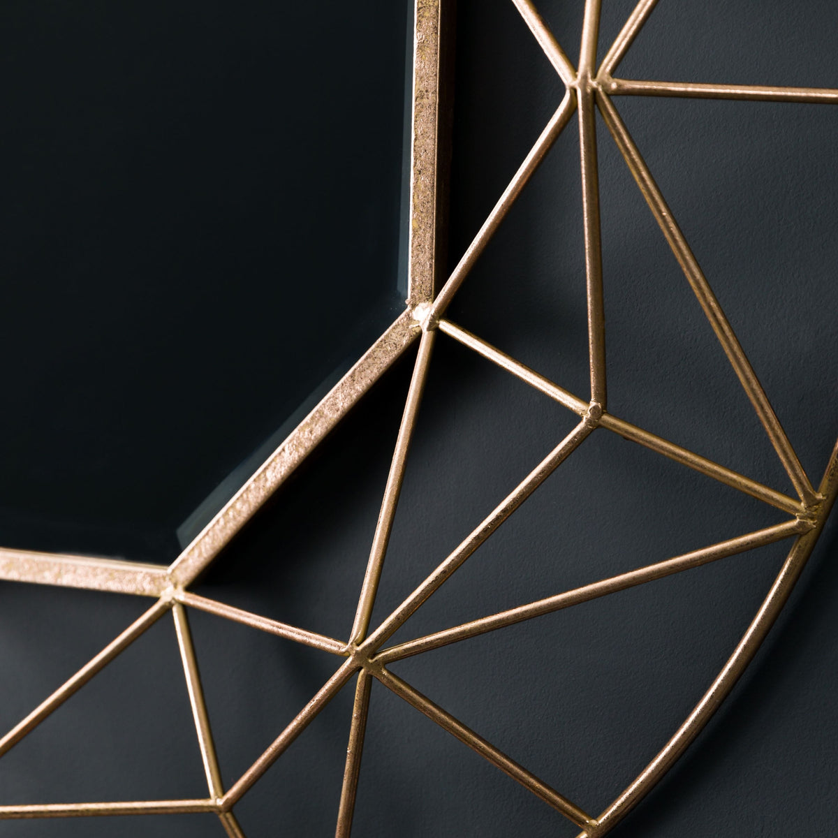 Ansford Gold Effect Metal Frame Mirror 88.5cm.