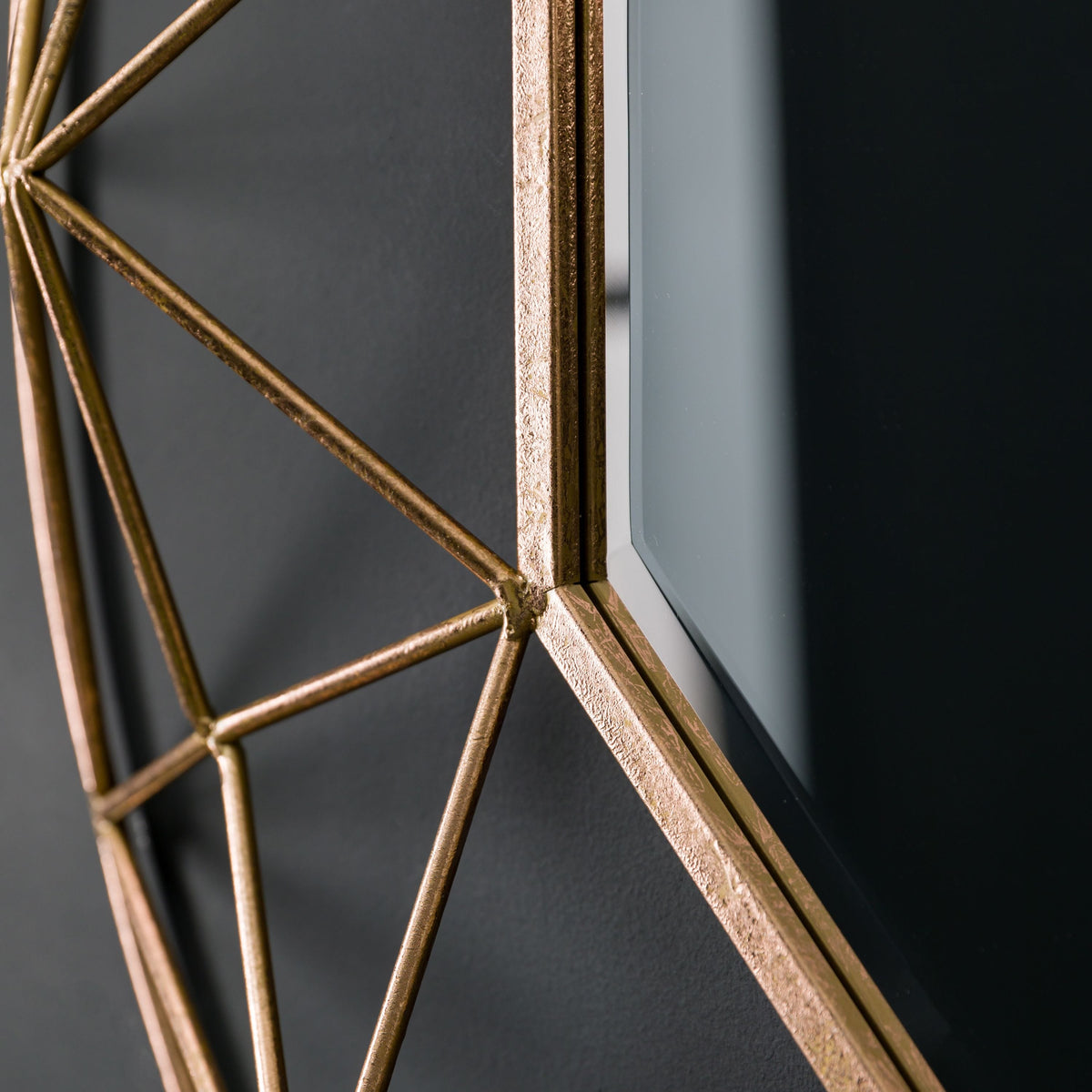 Ansford Gold Effect Metal Frame Mirror 88.5cm.