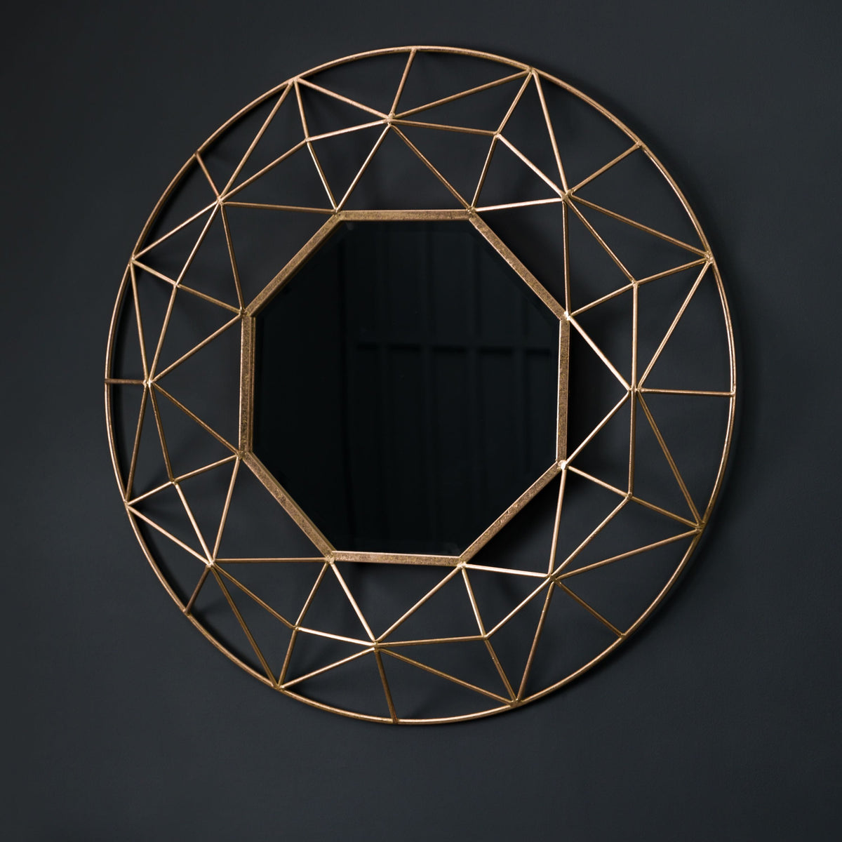 Ansford Gold Effect Metal Frame Mirror 88.5cm.