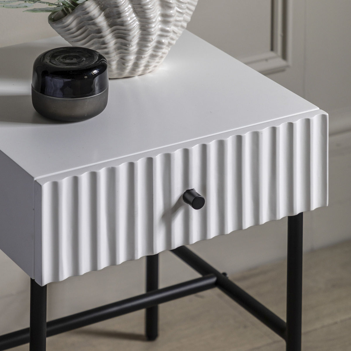 Buckhurst 1 Drawer Bedside White.