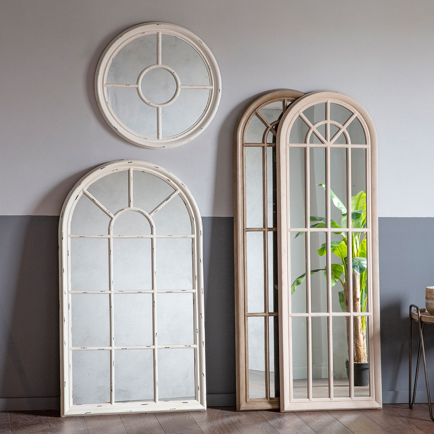 Bodhi Sleeping Carbis Feature Window Mirror White 55'' x 31.5'' House of Isabella UK