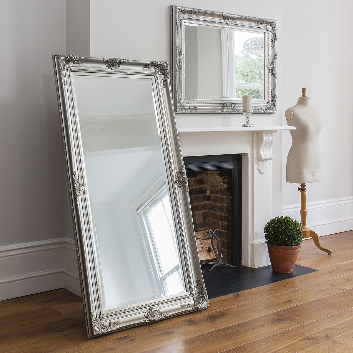 Bodhi Sleeping Chapel Leaner Mirror Silver 67.5" x 33.5" House of Isabella UK