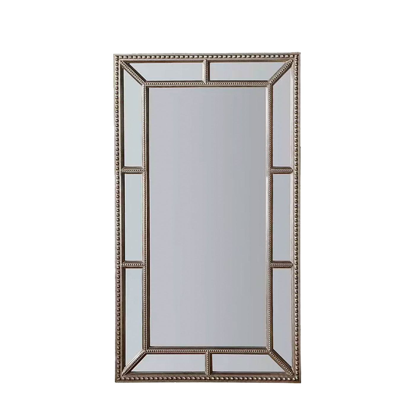 Bodhi Sleeping Crawley Pewter Finish Wide Panelled Mirror - 62'' x 31'' House of Isabella UK