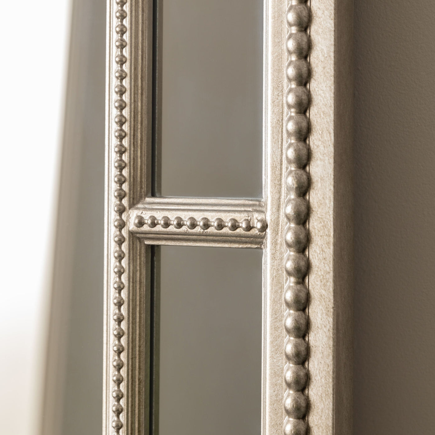 Bodhi Sleeping Crawley Pewter Finish Wide Panelled Mirror - 62'' x 31'' House of Isabella UK