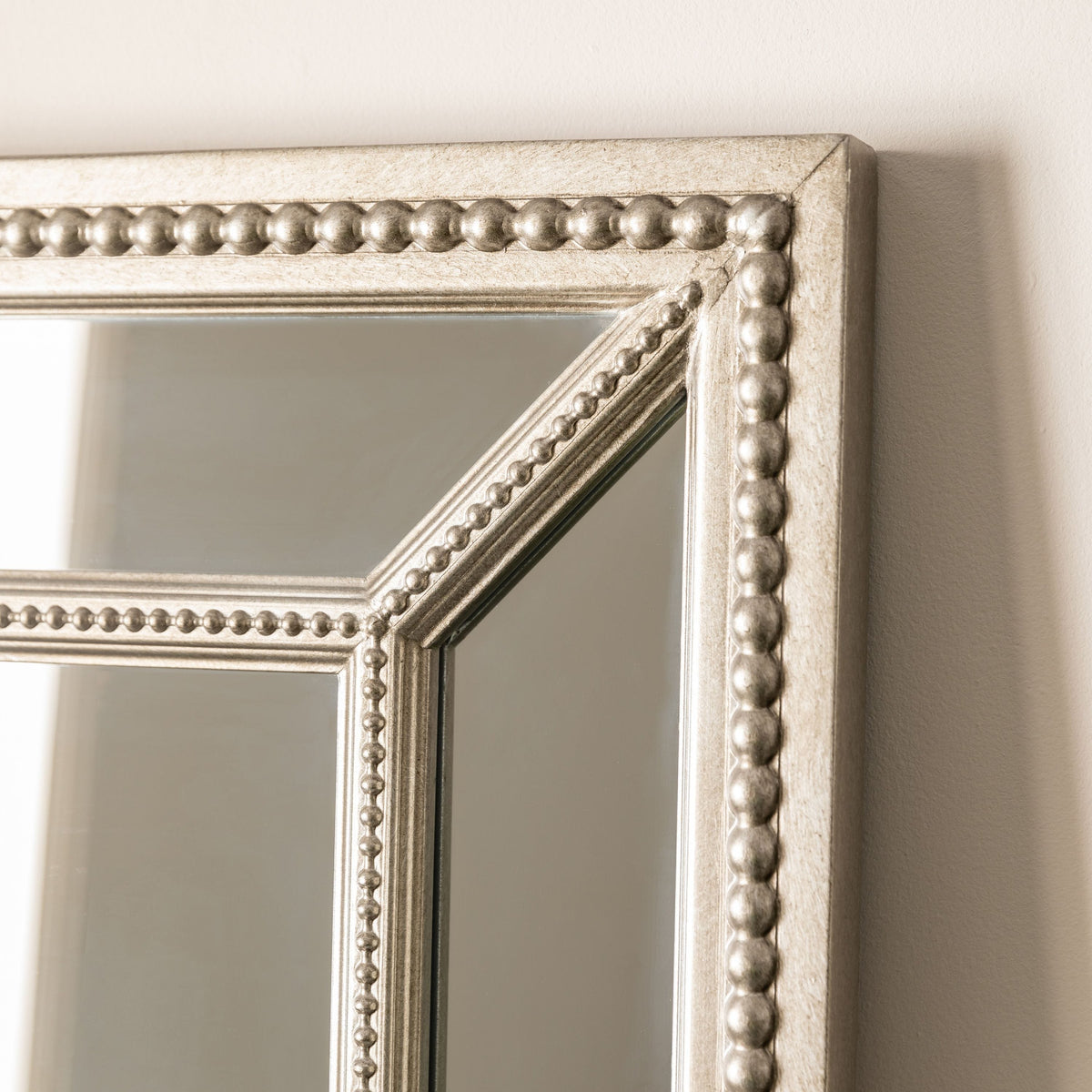 Crawley Pewter Finish Wide Panelled Mirror - 62'' x 31''.