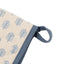 Bodhi Sleeping Fleur Floral Stamp Double Oven Glove Blue House of Isabella UK