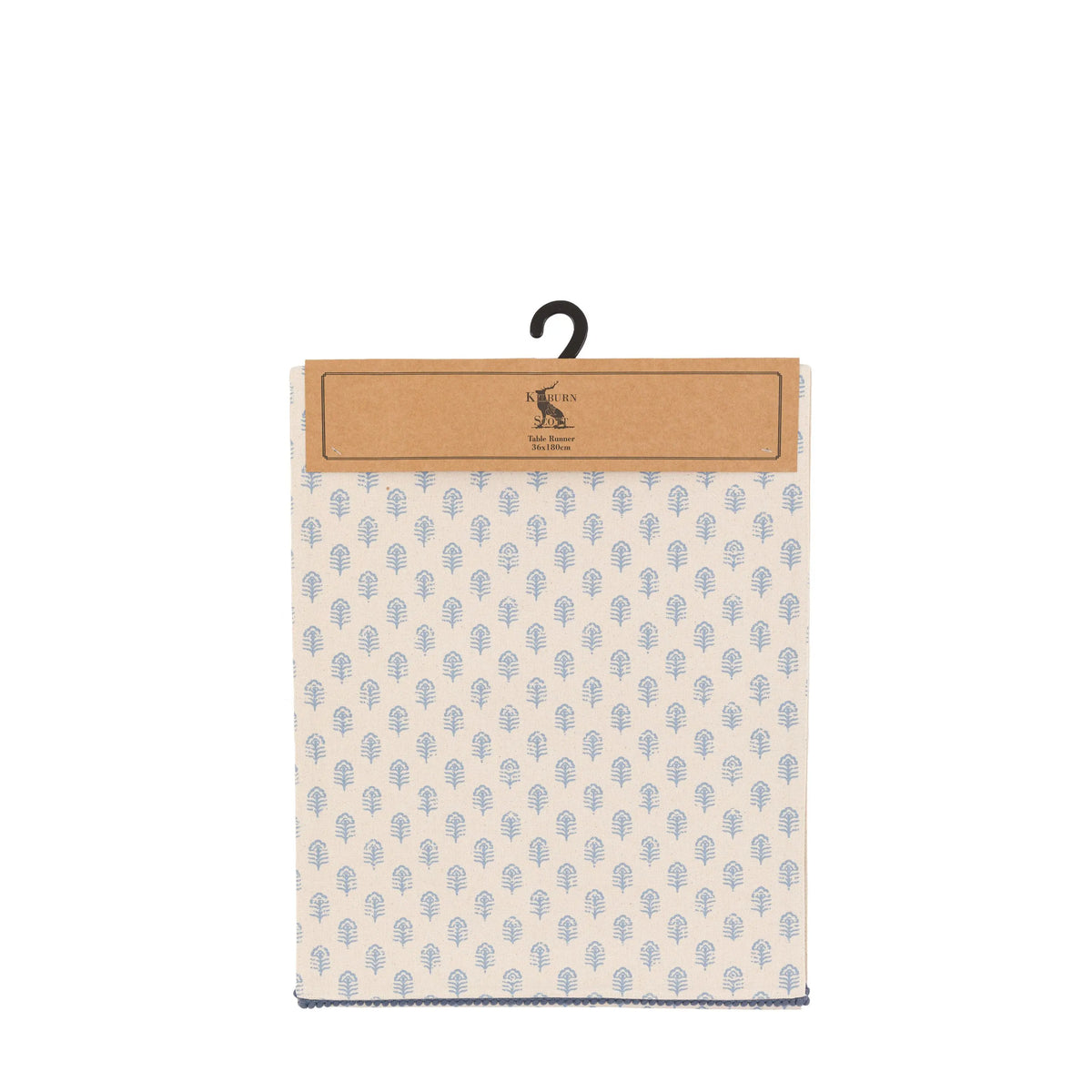 Bodhi Sleeping Fleur Floral Stamp Table Runner Blue House of Isabella UK