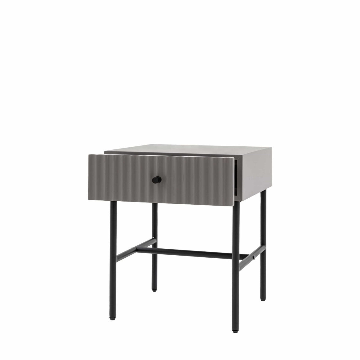 Laindon 1 Drawer Bedside Grey 400x400x500mm.