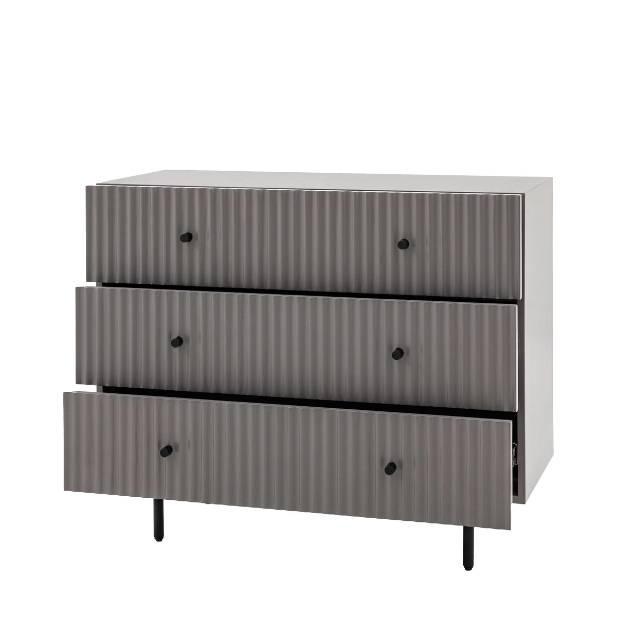 Laindon 3 Drawer Chest Grey 400x900x750mm.