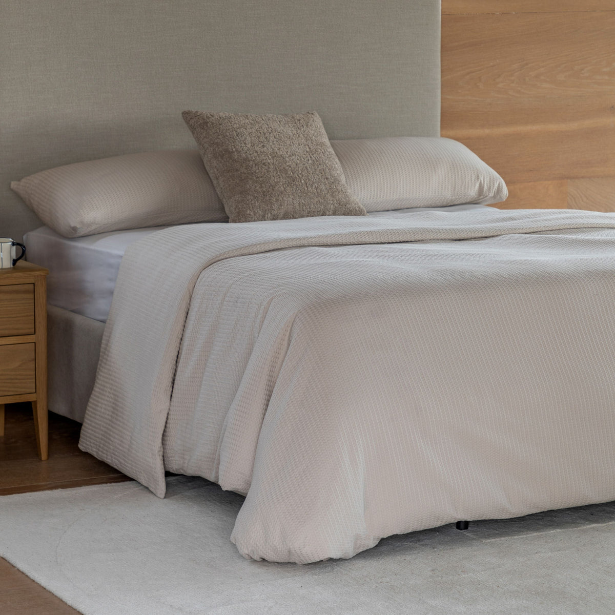 Bodhi Sleeping Mira Jacquard Quilt Cover Set Taupe Superking House of Isabella UK