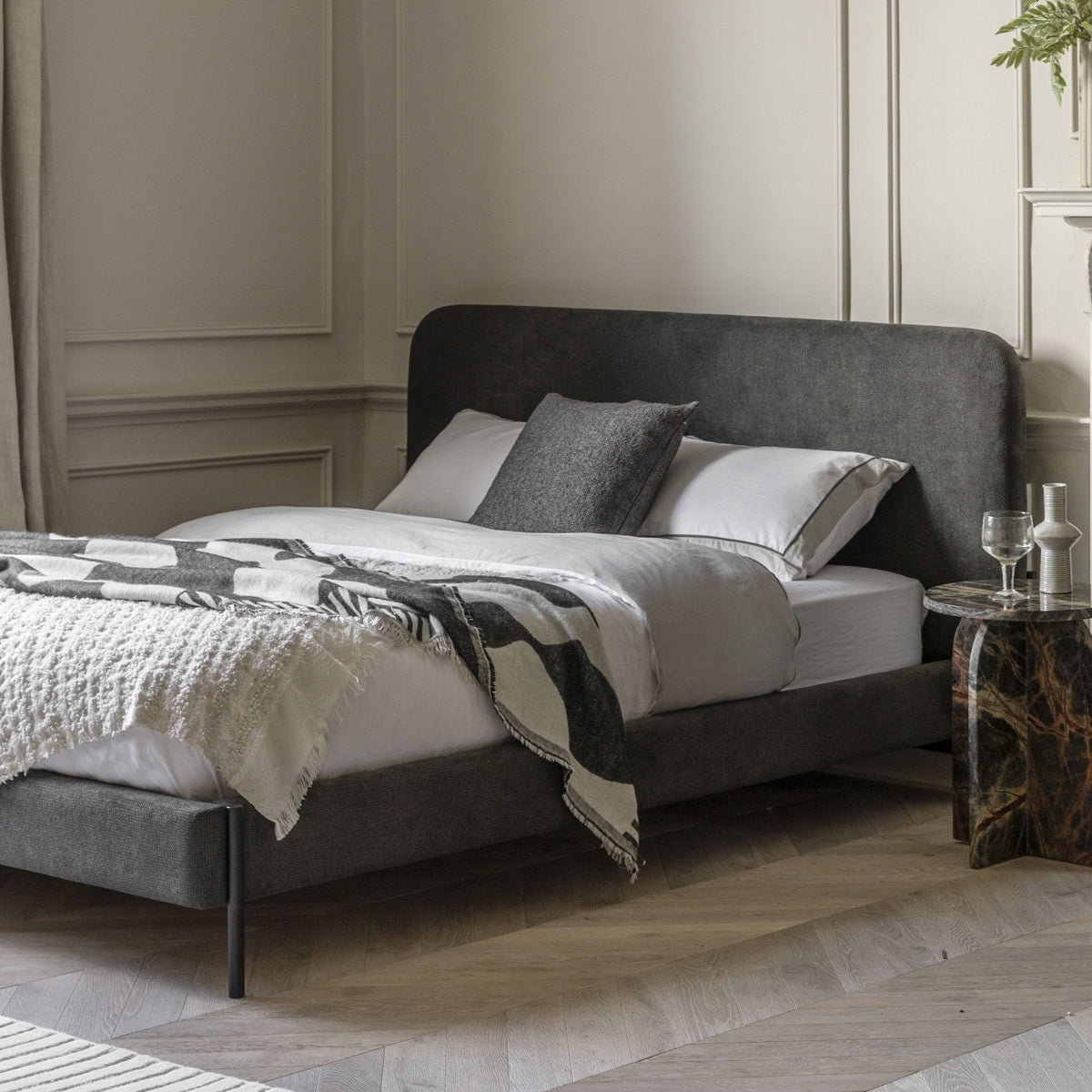 Oslo King Bedstead Warm Grey.