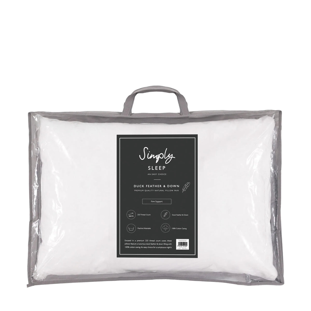 Bodhi Sleeping Simply Sleep Duck Feather and Down Pillow Pair House of Isabella UK