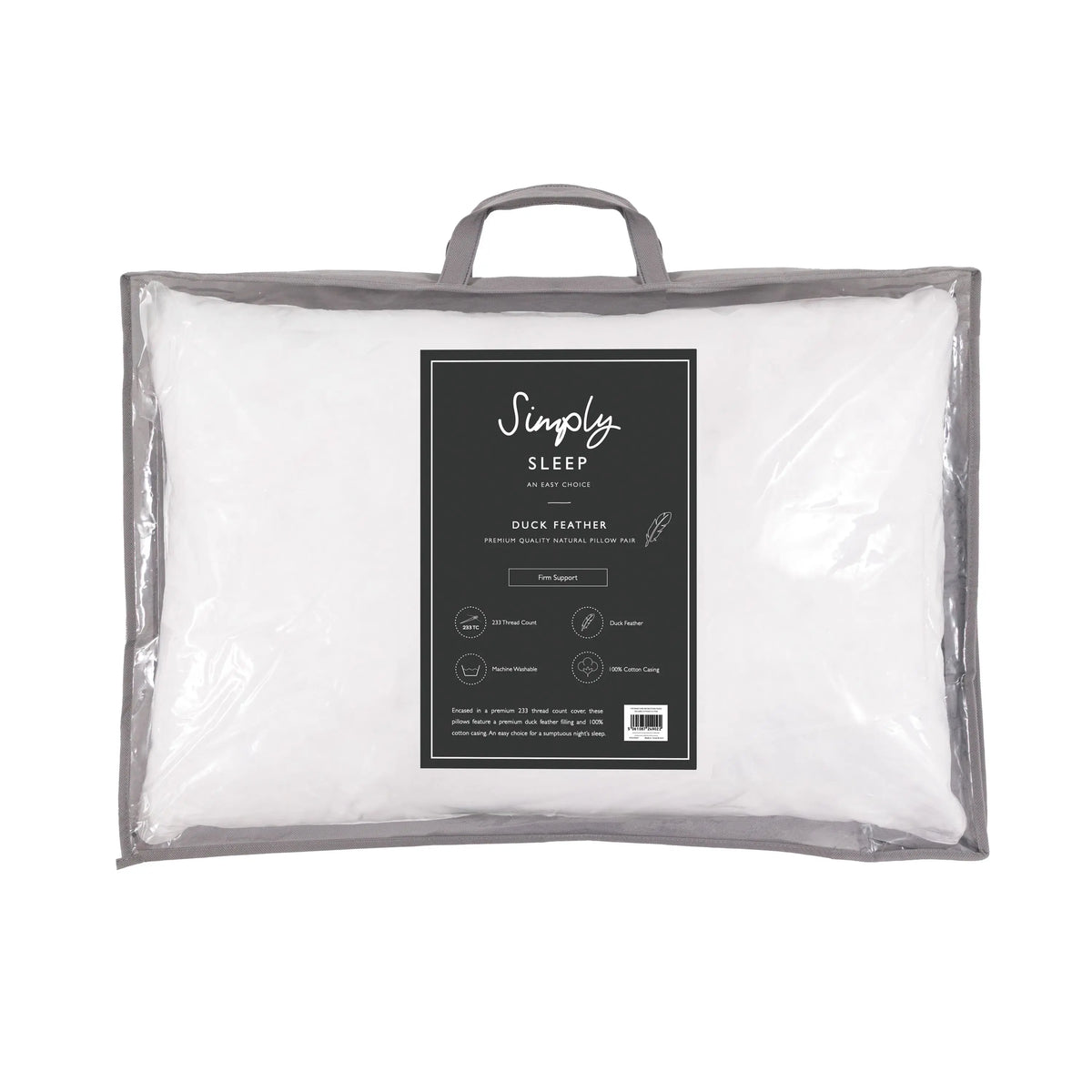 Bodhi Sleeping Simply Sleep Duck Feather Pillow Pair House of Isabella UK