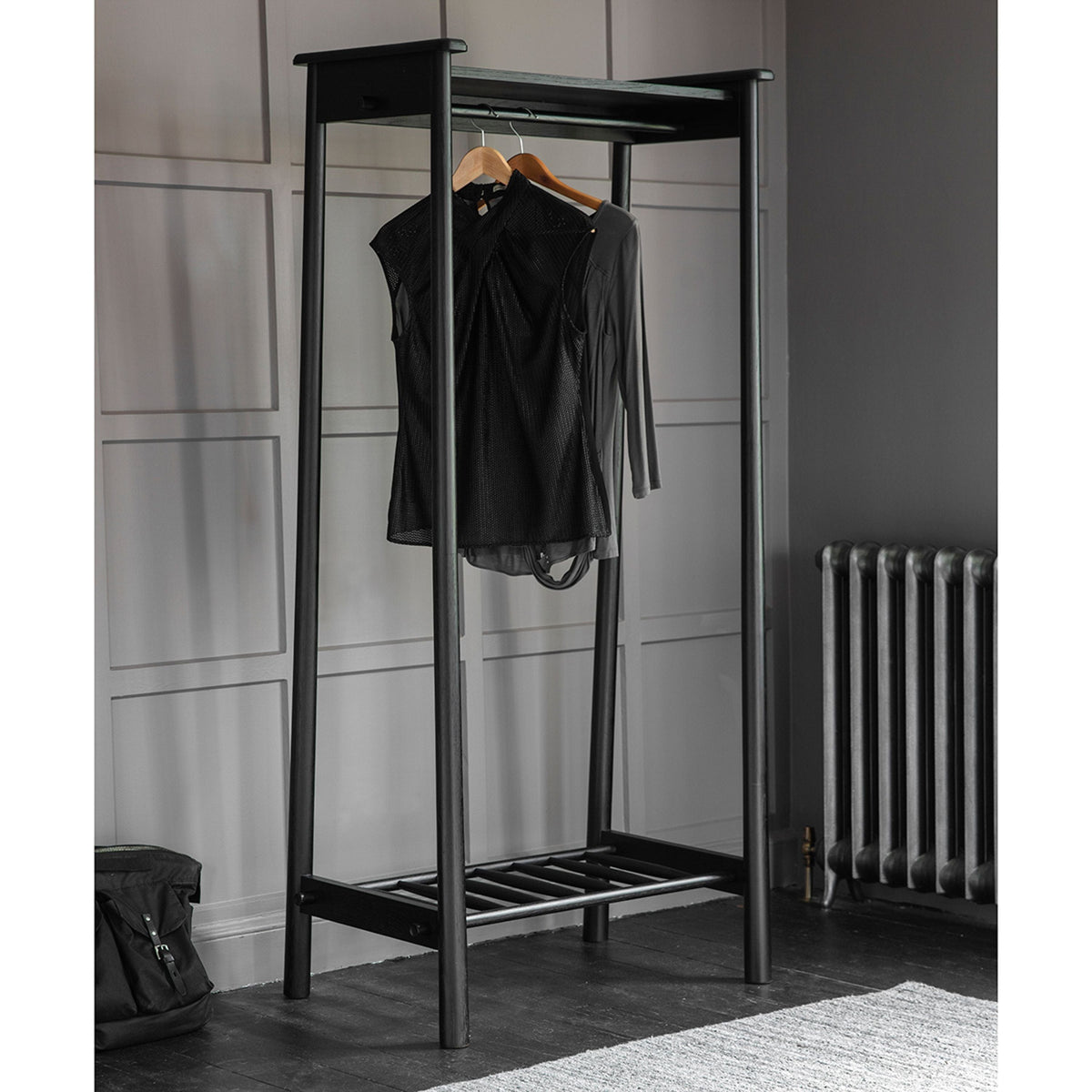 Wycombe Open Wardrobe Black.