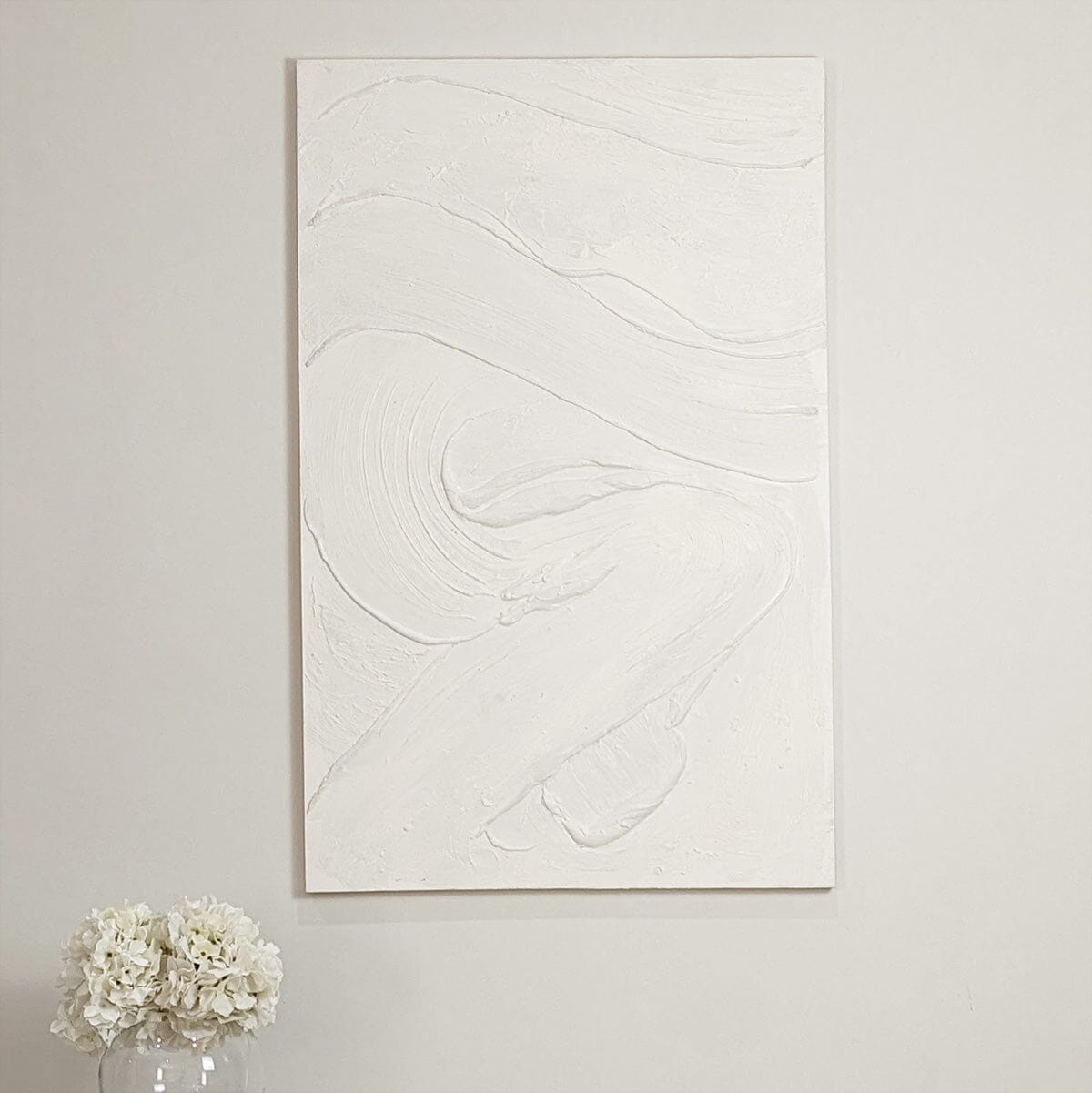 Boston Cream Textured Abstract Canvas Wall Art