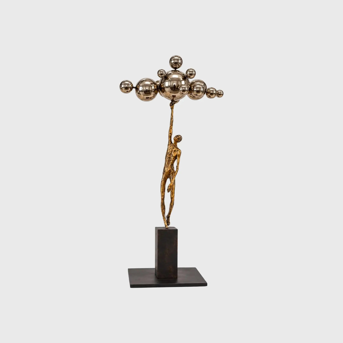 Bronze Man With Balloons