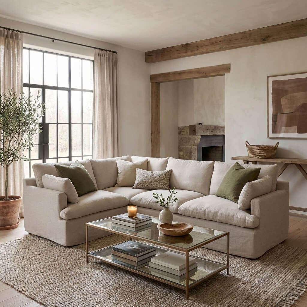 Upton Coffee Table in Antique Brass