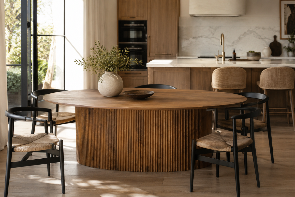 Torello Mango Wood Oval Dining Table