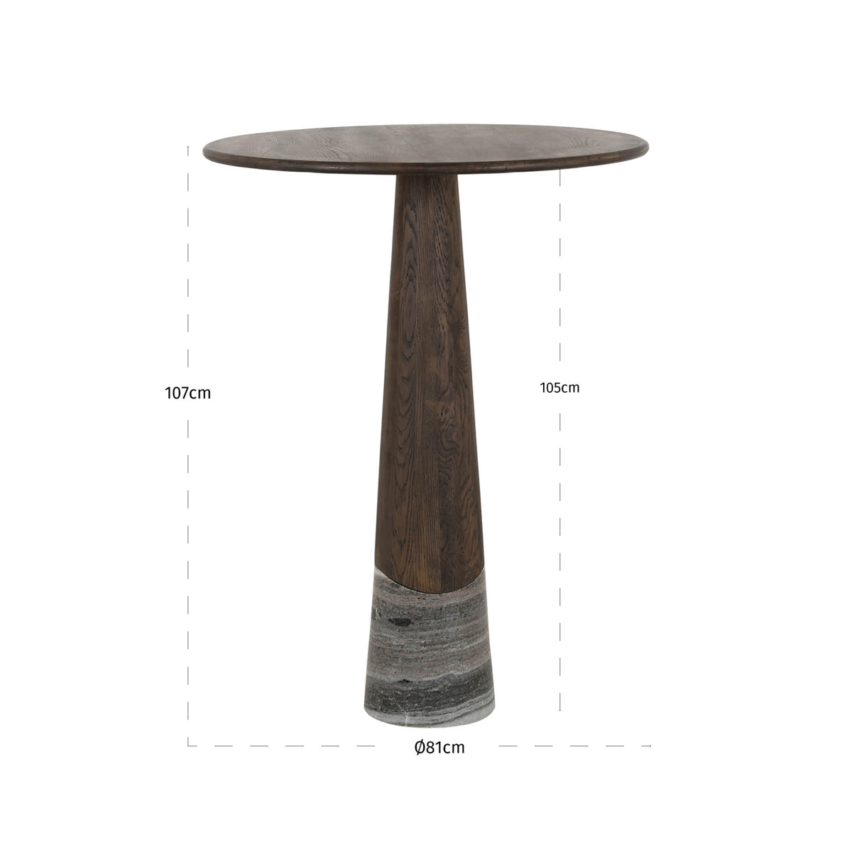 Bar table Harper Smoked charchoal 81Ø