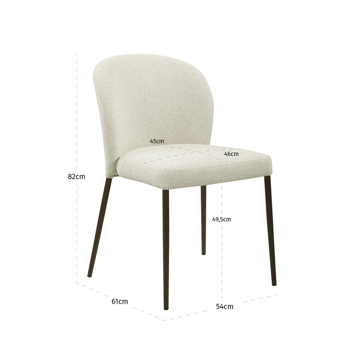 Dining chair Stacker  biscotti fire retardant (Set of 2)