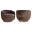 Lounge chair Colmar chocolat fluffy swivel