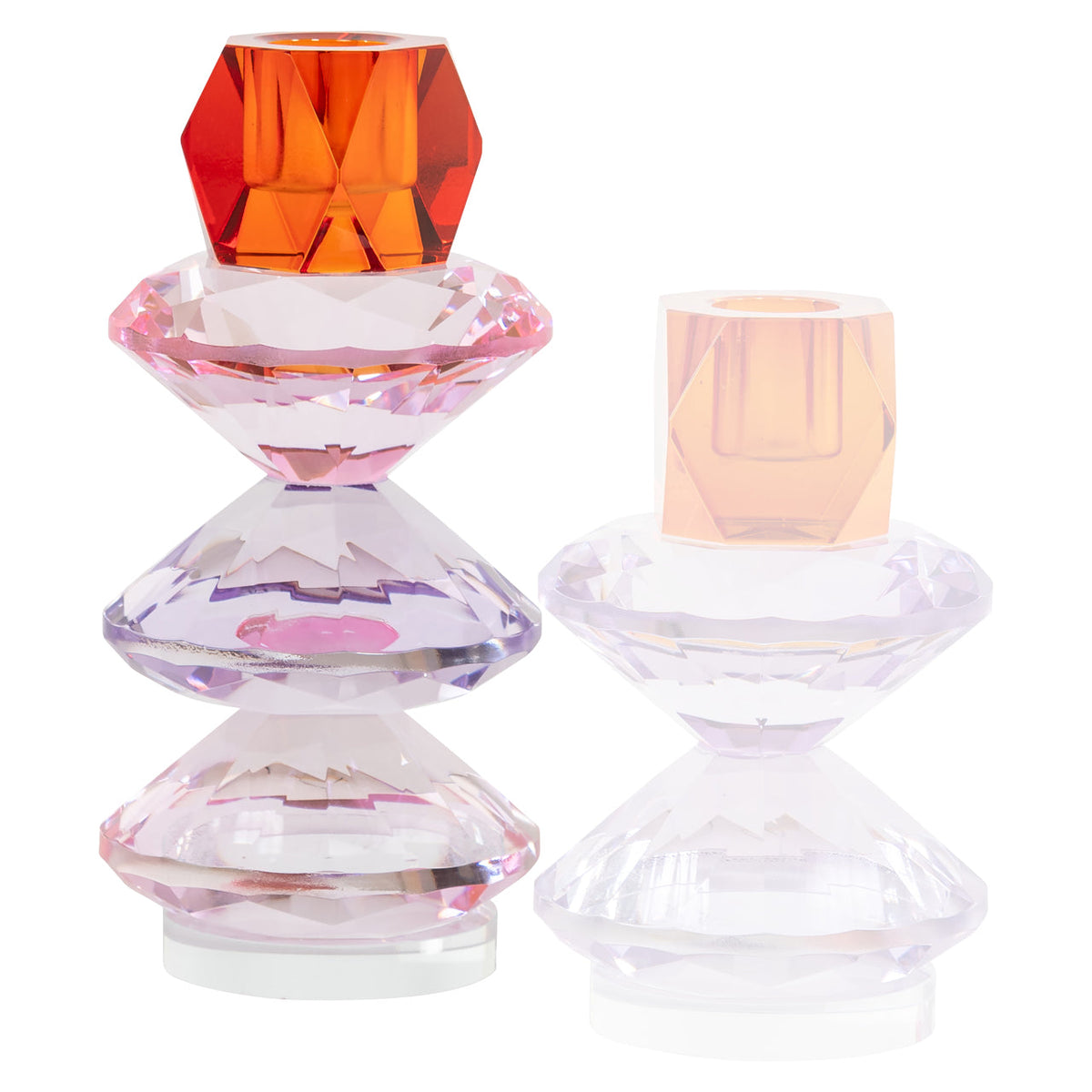 Candle holder Yalena pink large