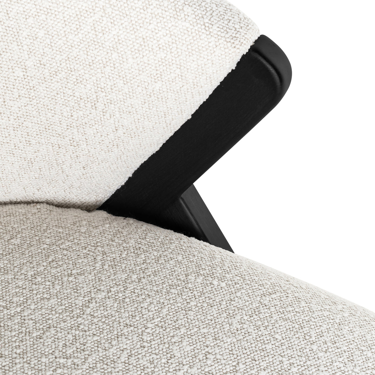 Lounge chair Mia white bouclé