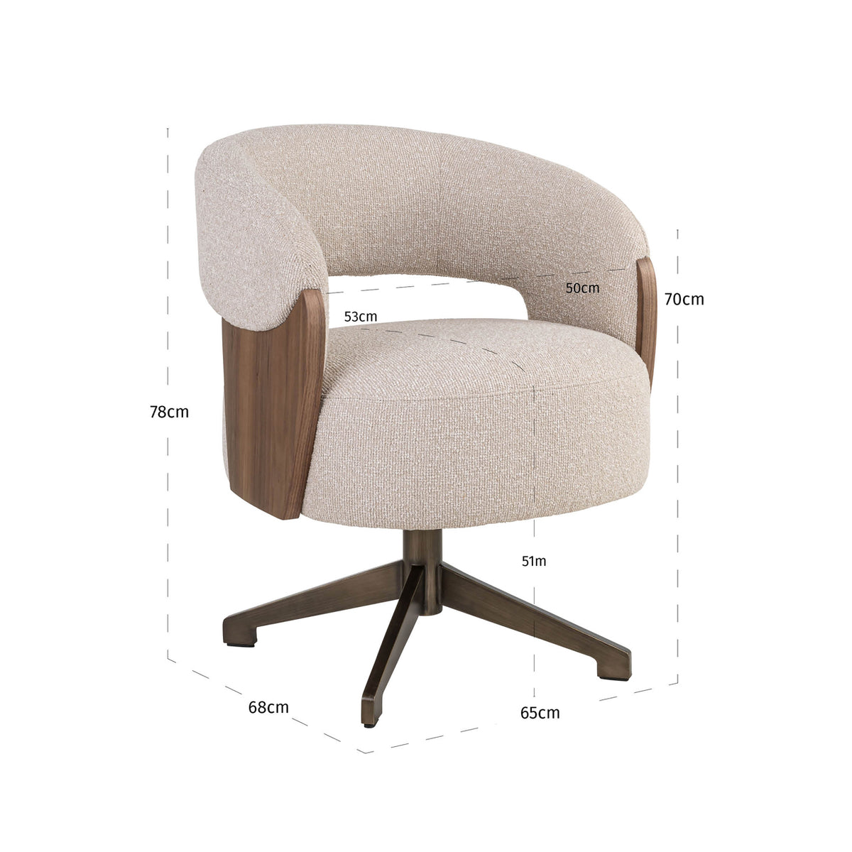 Dining chair Pollux lodge desert walnut - swivel