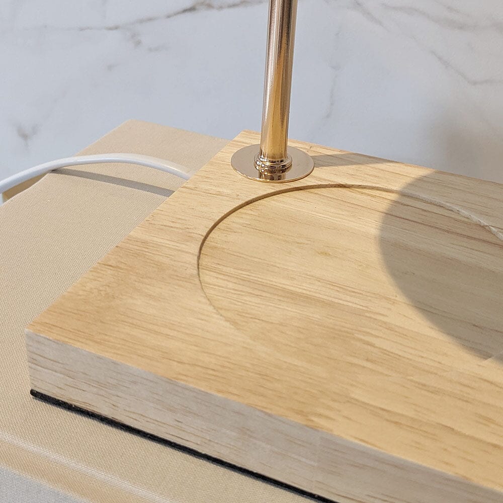 Cali White & Gold Candle Warmer on Wooden Base