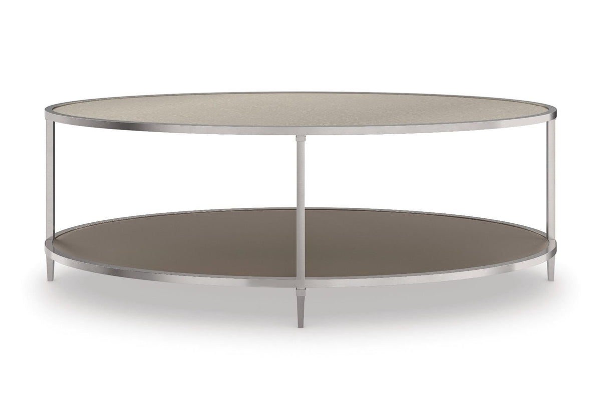Caracole Shimmer Oval Coffee Table.